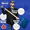 Farm-TUFF Heavy Duty Multi-Purpose Shovel - Snow, Barn, Grain, Industrial Use - Large Non-Stick Blade & Ash Hardwood D-Grip Handle - Durable & Lightweight Utility Scoop - Blue, 18in #2