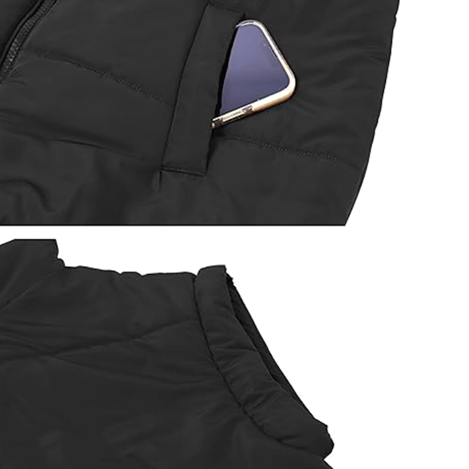 Chaleco Acolchado Corto para Mujer, Abrigo Acolchado Ligero Sin Mangas con Cremallera para Invierno