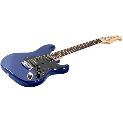 Monoprice Indo Series 6 String Basswood-Body Electric Guitar, Ambidextrous, Blue, (610374)