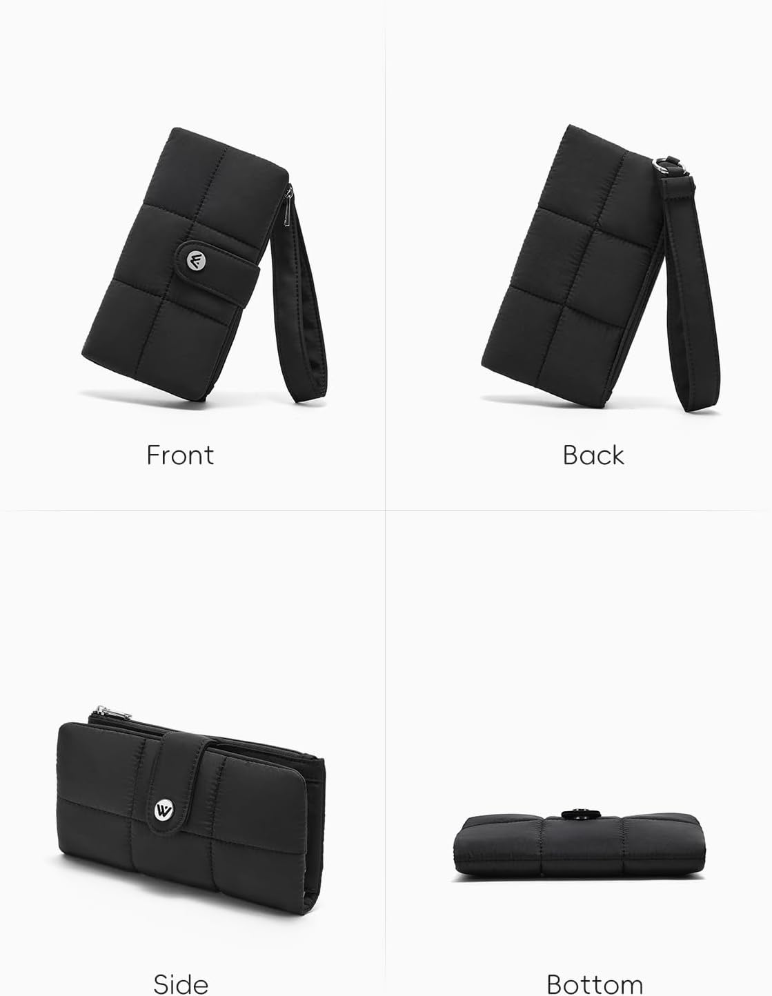 WESTBRONCO Puffer Wristlet Wallets for Women RFID Blocking Soft Slim Bifold Compact 13 Card Holder Wallet for Women with Zipper Coin Pocket & ID Window - Image 6