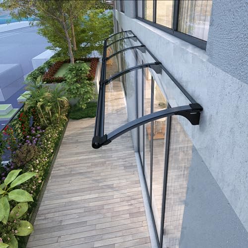 Auvent de porte d'insonorisation en polycarbonate transparent noir