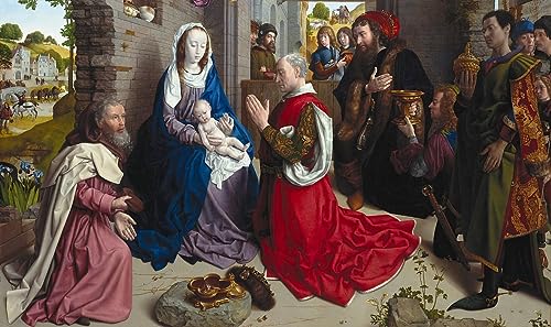 Affiches et gravures l'Adoration des Rois de Van Der Goes, affiche sur toile 60x90