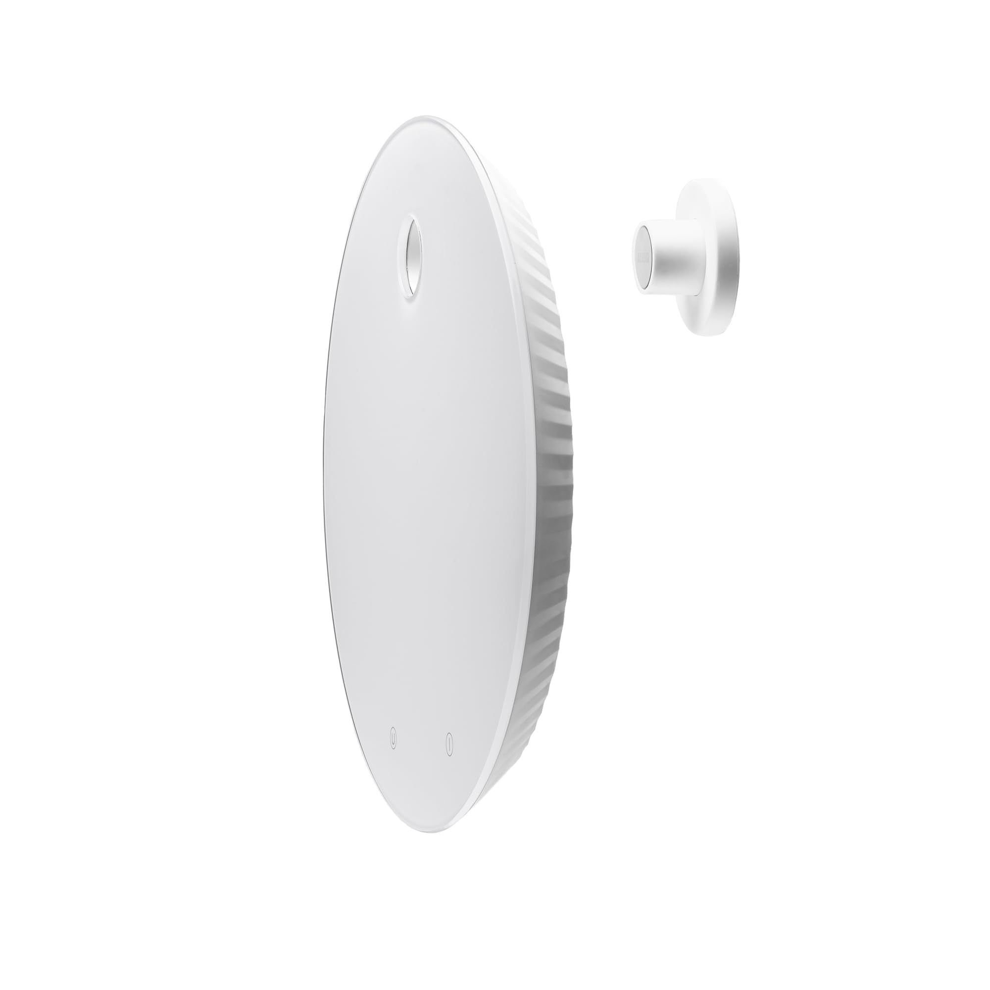 Alessi Plissé MDL16 W - Balanza de Cocina Digital de Diseño, Colgable con Soporte de Pared, en Resina Termoplástica y Vidrio Templado, Batería Recargable, Blanco
