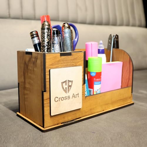 Image of Teak Wood Personalized Doctor Pen Stand With Name Stationery & Wooden Desk Organizer Custom Corporate Gift For Doctors, Office, Study, New Year Gift For Employees (PS 003),Black