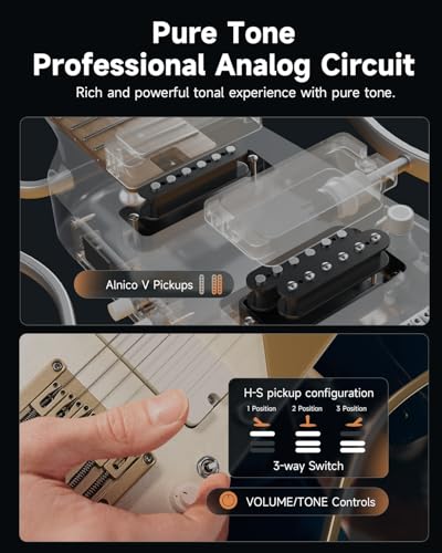 Donner HUSH X PRO Electric Guitar Kit - Smart Travel Guitar with Dozens of Preset Combinations, 7 Tone Sim Options, White-Luxe - image 5