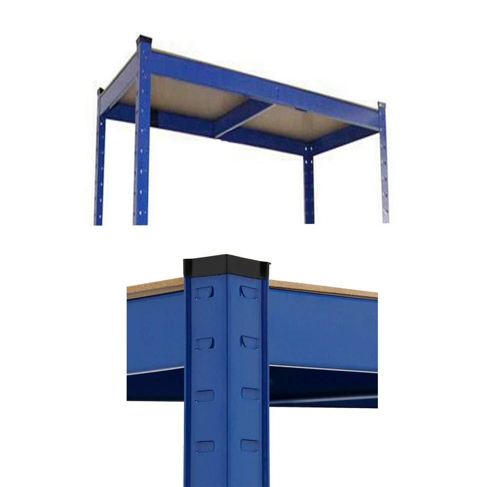 Zestaw regałów narożnych do garażu, warsztatu, spiżarni, nośność do 875 kg, 200 x 100 cm x 50 cm, niebieski