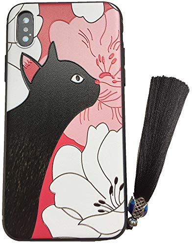 KOLOiPhone ケース iPhoneケース iPhonexsmaxケース かわいい クロネコ 猫柄 ねこ ネコ 猫 スマホケース スマホカバー iPhoneXS Max