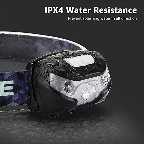 Lepro Rechargeable LED Headlamp - Bright Waterproof Headlight with 5 Modes for Camping & Hiking, Includes USB Cable