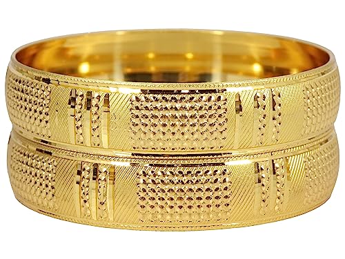 Image of NMII Brass Gold Plated Bangles Set For Women's & Girls (Pack of 2)