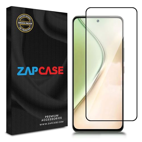 Image of ZAP CASE HD Plus Tempered Glass Screen Protector Compatible for Vivo Y200 5G (Black) Edge to Edge Coverage with Easy Installation Kit