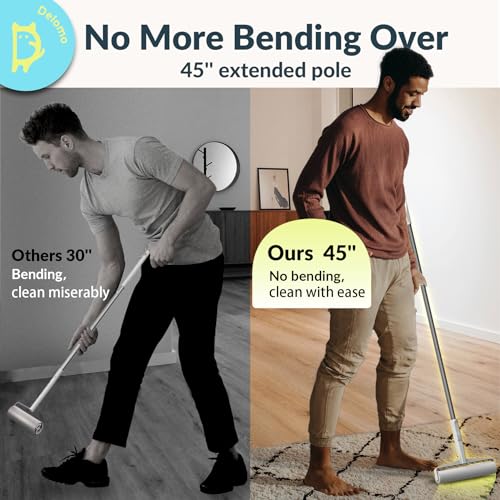 Large Lint Roller – 9.45 in Giant Lint Roller Refill 360 Sheets Total, 45 in Telescopic Pole to Clean without Bending Down, Sticky Rollers for Floor Cleaning Carpets, Cars, Clothing, Pet Hair Large Lint Roller – 9.45 in Giant Lint Roller Refill 360 Sheets Total, 45 in Telescopic Pole to Clean without Bending Down, Sticky Rollers for Floor Cleaning Carpets, Cars, Clothing, Pet Hair