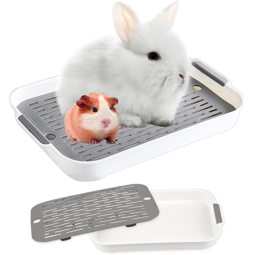 Inodoro para conejos, bandeja de arena para gatos, resistente, de viaje, portátil, plegable, impermeable, fácil de limpiar, negro, grande, adecuado para propietarios de conejos
