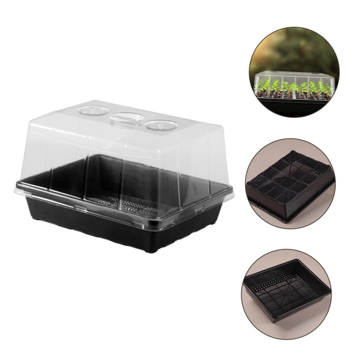 BESPORTBLE Vassoi per Piante in Plastica Vassoi Stella per Piante con Cupola di umidità con Piastra di Germinazione