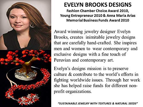Image of EVELYN BROOKS Classic Stretchy Silver Adjustable Beaded Bracelet for Women 6.5 inch - 7.5 inch w /Meaningful Good Luck Huayruro Seeds Beads - Great Gifts for Mom, Daughter, Sister, Aunt, Girlfriend