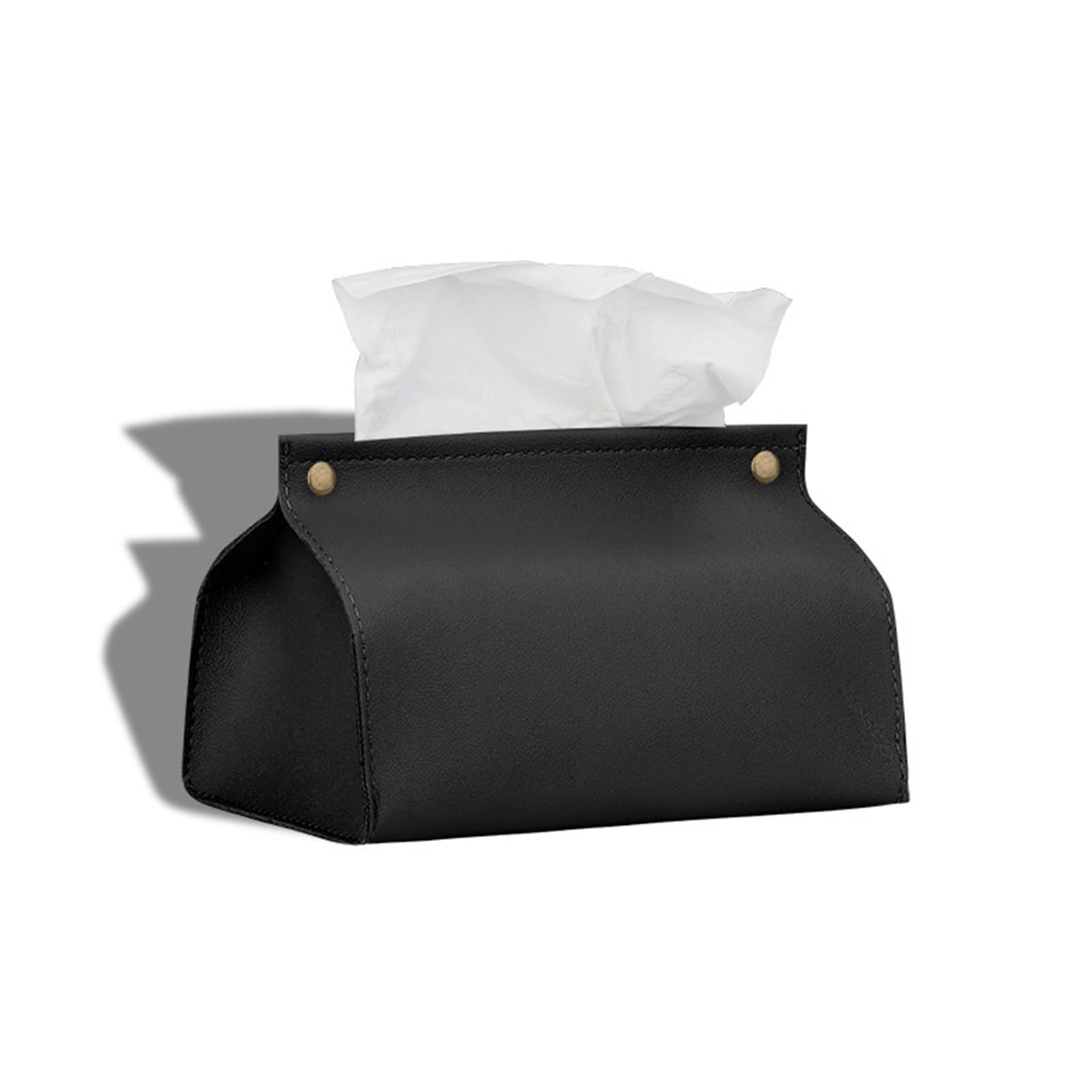 Household square tissue box， Leather Tissue Box And Napkin Holder Home Office Multicolor(Black)