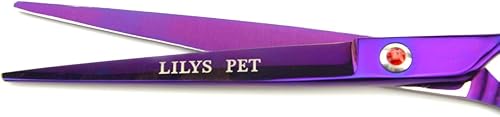 Miniatura 3 de LILYS PET Kit profesional de tijeras de aseo para mascotas, titanio recubierto, hoja de acero inoxidable afilada y fuerte para cortar el pelo de