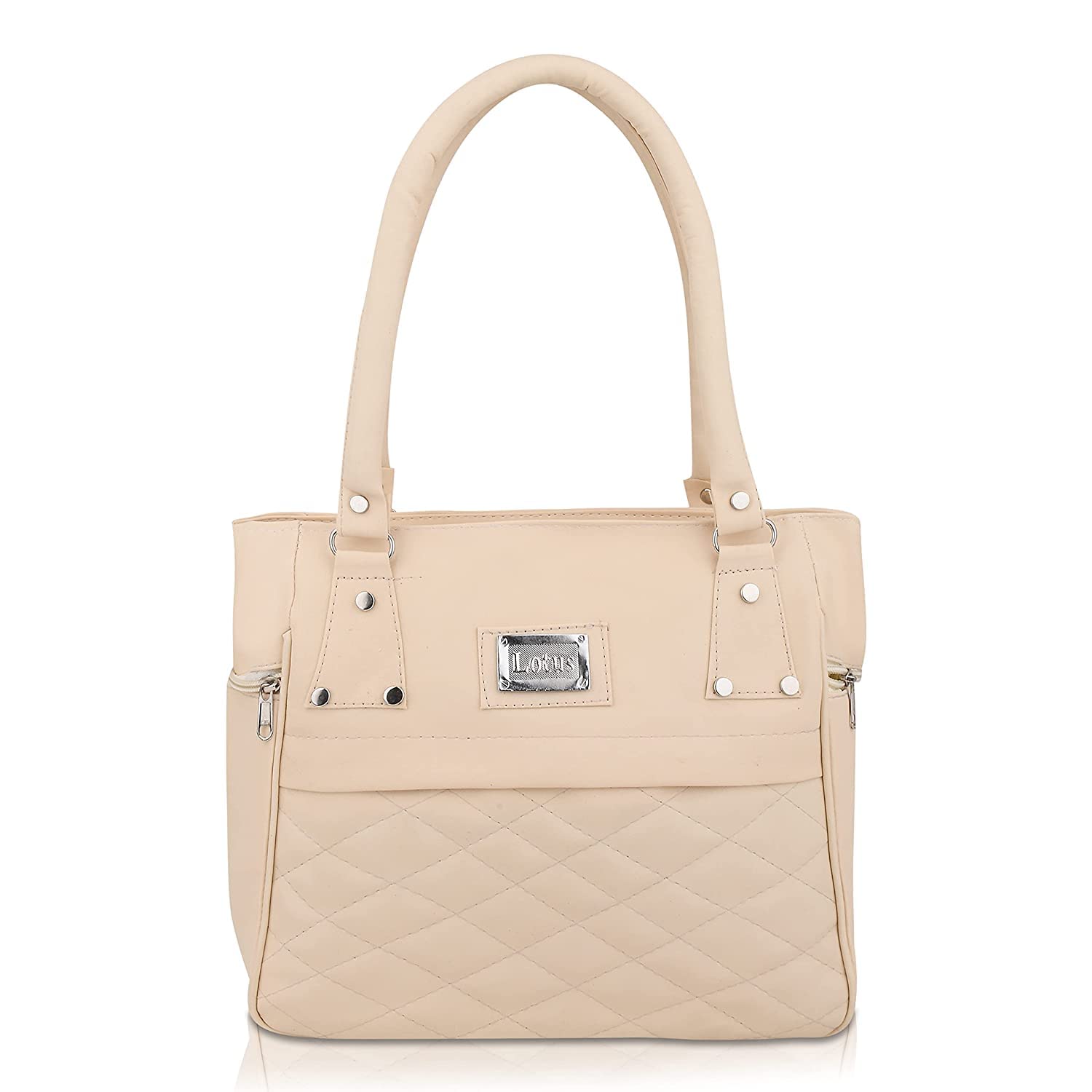 Womens Standard Capacity Shoulder Handbag with Top Handle & Multi-Pockets (Cream) (B0BSS5FX81) Amazon Price History, Amazon Price Tracker
