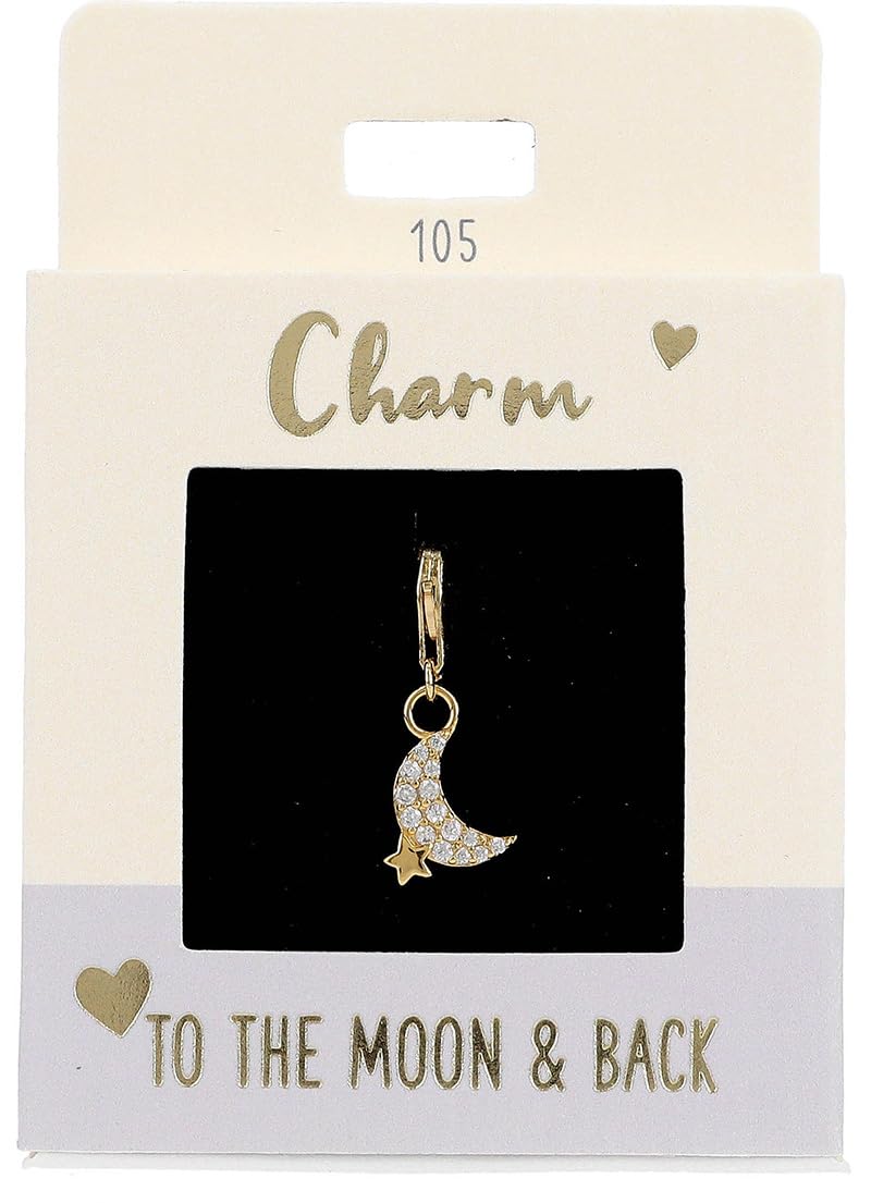 Depesche 11785-105 Charms Exprésate - Colgante para Collares y Pulseras, Luna, Dorado, como pequeño Regalo