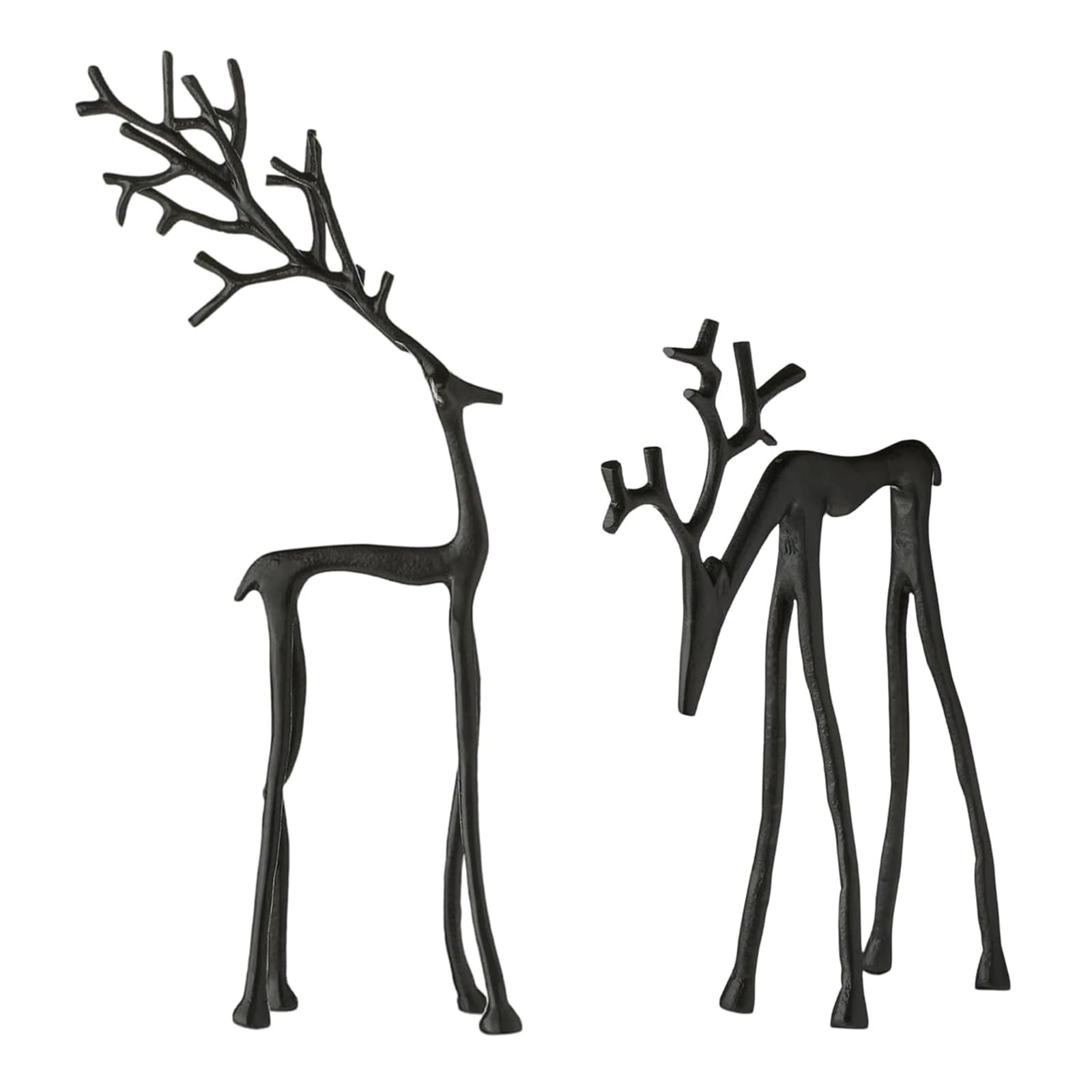 Yoaoser 2Pcs Reindeer Statues,Christmas Reindeer Figurines,Imitation Metal Reindeers Sculpture,Finish European-Style Modern Decorative,Reindeer Tabletop Ornaments For Mantel Living Room Bedroom Home Decor (2Pcs)