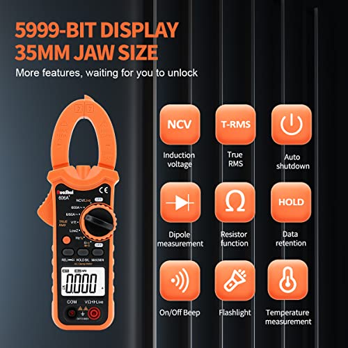 Ruoshui Multimetro Digitale a Pinza, 2000 Conteggi...