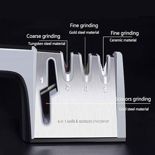 Miniatura 4 de BioNyt Knife Sharpeners, 4 in 1 Kitchen Blade and Scissors Sharpening Tool, Professional Chef's Kitchen Knife Accessories, Manual Knife Sharpener &amp;