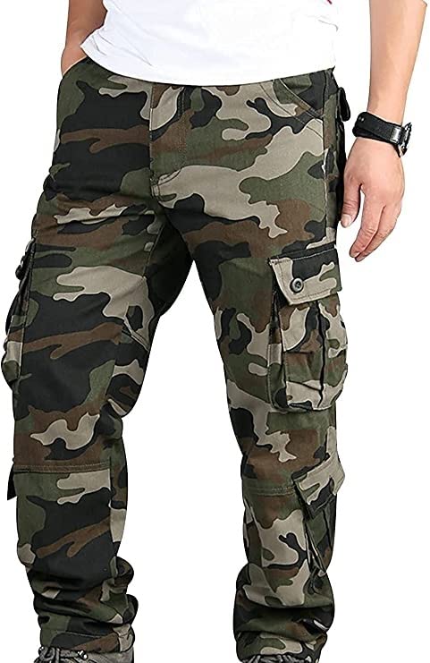 Spodnie Bojówki Męskie Spodnie Robocze Moro Spodnie Bojówki Spodnie Rekreacyjne Z Wieloma Kieszeniami Gładkie Spodnie Sportowe Casualowe Spodnie Outdoorowe Na Polowanie Spodnie Kempingowe (Color : Gr