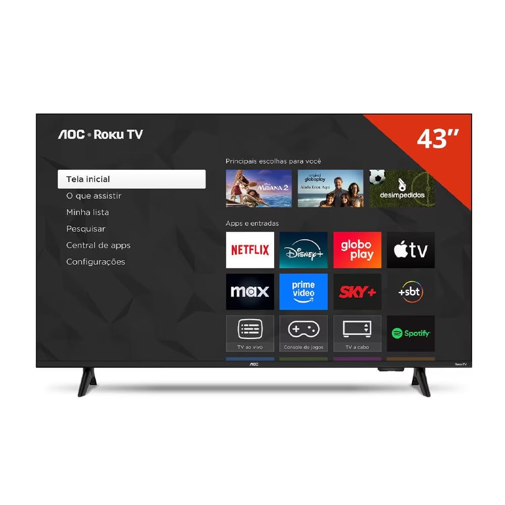 AOC Smart TV 43 Polegadas: Sua Sala Virou Cinema com Tecnologia de Ponta e Som de Estúdio