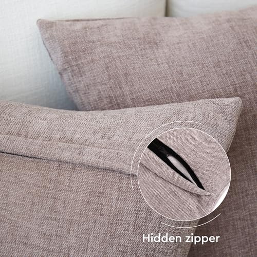 Image of Encasa XO Thick Chenille Throw Pillow Covers Set of 1 | Dusty Brown - (20 inchx20 inch) (50x50 cm) | Decorative Accent Square Throw Pillow Cases for Couch, Home Decor, Sofa