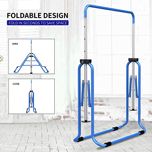 Image of Tepemccu Expandable Gymnastics Bars Adjustable Height Gymnastic Horizontal Bars Junior Training Bar Children Folding Training Monkey Bars for Kids