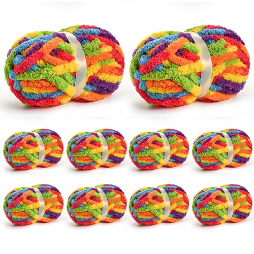 10 Pack Jumbo Chunky Yarn for Hand Knitting,...
