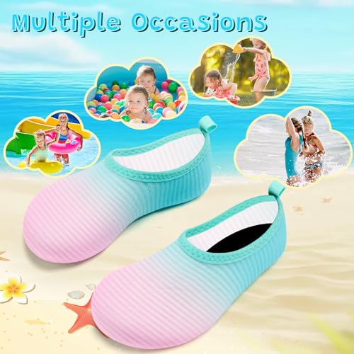 Image of VIFUUR Kids Water Shoes Girls Boys Quick Dry Aqua Socks for Beach Swim Outdoor Sports