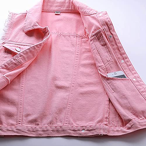 Women's Casual Lapel Denim Vest Jacket Button Down Washed Cropped Coats Slim Fit Frayed Ripped Jean Waistcoat Tops3