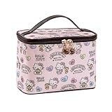 AmBealla Cosmetic Bag Large Makeup Bag Pink Makeup Travel Case with Brush Holder,Canvas Organizer for Women,Toiletry Bag for Skincare&Beauty Tools Sweet Cute for Girls