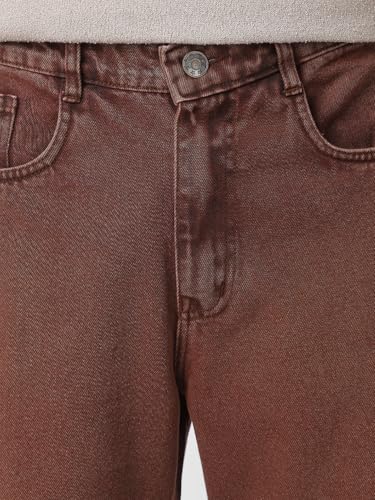 Image of Neostreak Men's Loose Baggy Fit Heavy Washed Jeans Non-Stretchable