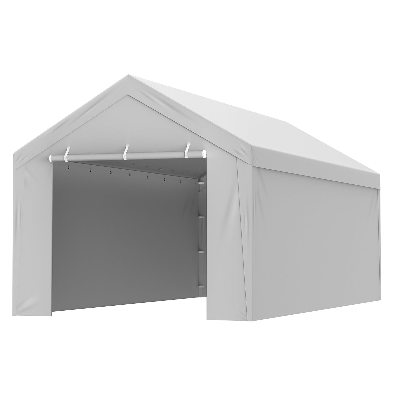 VEVOR Carport Garage Tent, Top + Side Wall 3 x 6 m, Garage Tent Shelter, Waterproof and UV Protected, Easy Installation with Tie Down Straps, White (Frame Not Included)