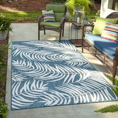 Tapete decorativo rectangular 10' x 14'1" teal/ivory miniatura 1