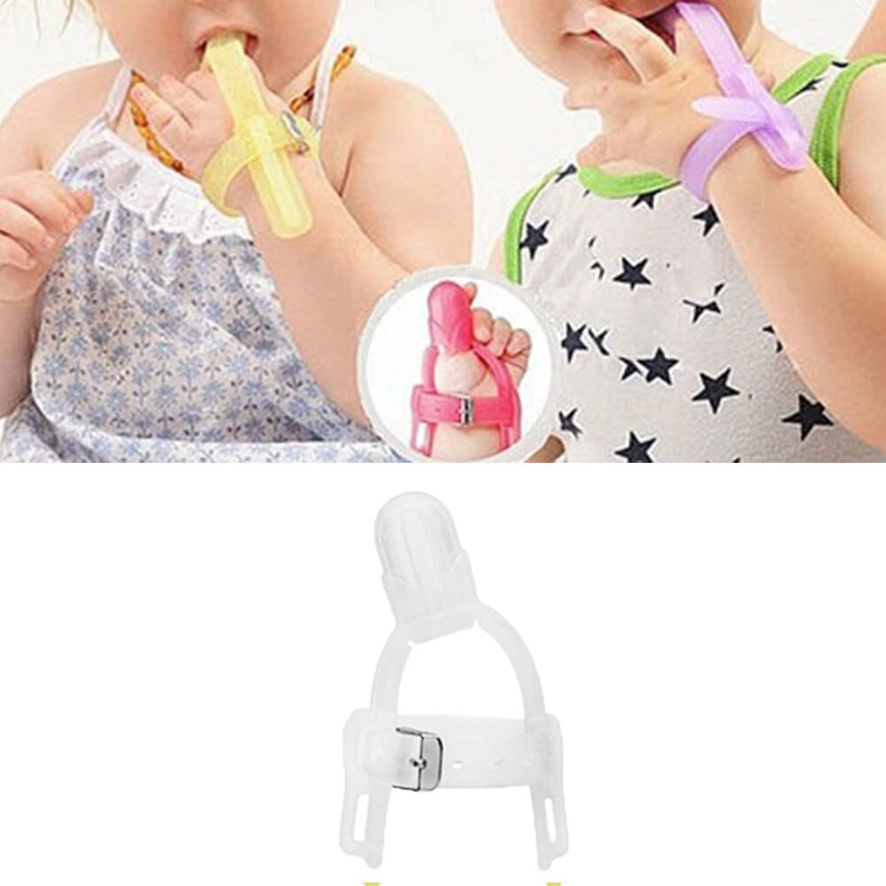 Pollice Succhiare Prevenzione per Bambino Silicone Regolabile Pollice Succhiare Finger Protector Morso Massaggiagengive per Neonato 1-5 anni Bambino