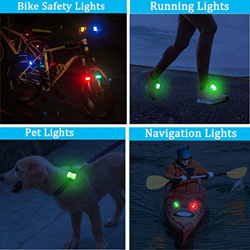 Botepon 2Pcs Boat Kayak Battery Navigation Lights Safety Lights Boat Bow Lights Stern Lights Bike Lights Pet Lights Night Running Lights With 3 Modes (Green) #TOP4