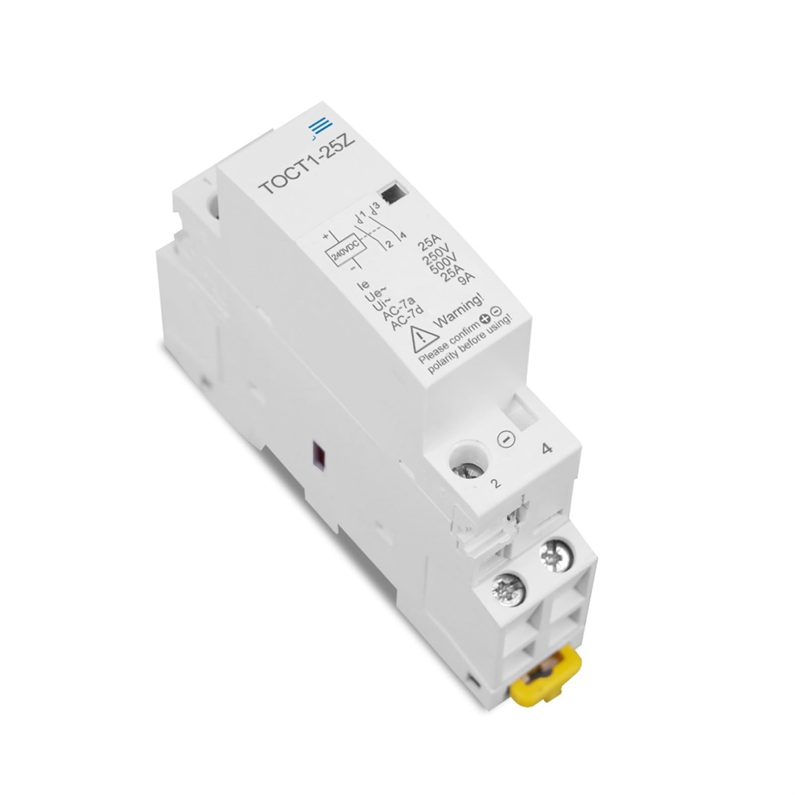 2-biegunowy 2-biegunowy 25 A DC 12 V 24 V 24 V cewka 220 V 230 V 50/60 Hz szyna DIN 2 NA lub 1 NA 1 NC 1 szt. (DC 24 V 1NO 1NC)