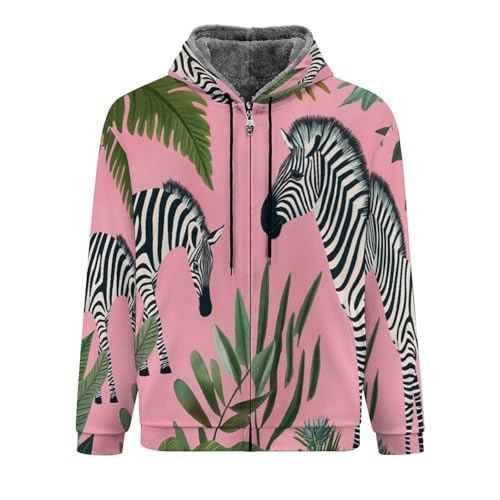 Sweat à capuche chaud homme polaire zèbre veste d'hiver zippée