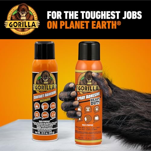 Gorilla Heavy Duty Spray Adhesive, Multi Purpose & Repositionable, Clear, 14 oz (Pack of 1) Bonds Paper, Cardboard, Foam, Fabric, Photo Safe, Non-Yellowing, Indoor & Outdoor - image 4