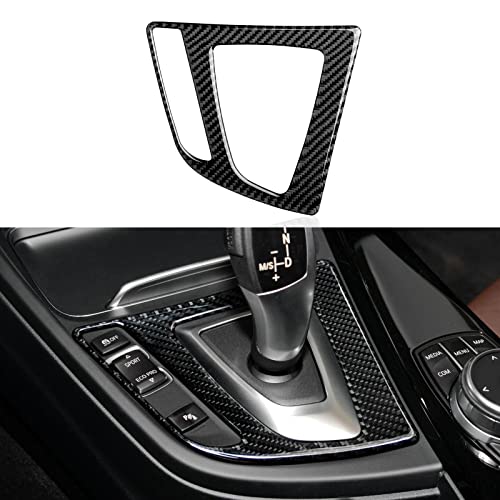 Image of Car Gear Shift Panel Sticker Decal Carbon Fiber Trim fits for BMW F30 F31 F34 3GT F32 F33 F36 2012-2019 Accessories - 330e NOT FIT (Black)