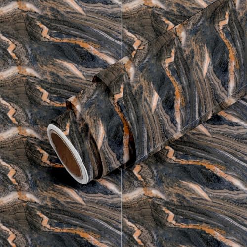 Image of VOLITO Self Adhesive Marble Wallpaper Kitchen Wallpaper Oil Proof & Waterproof Wallpaper for Cabinet Makeover, Almirah, Plastic & Tabletop, Wardrobe (60x200cm) (V-New red Rocks)