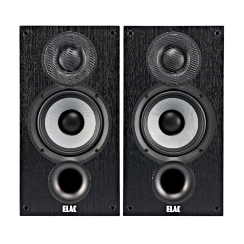 Image of ELAC Debut 2.0 B5.2 Bookshelf Speakers, Black (Pair) - 1 inch Cloth Dome Tweeter & 5.25 inch Aramid Fiber Woofer - 2-Way Bass Reflex - Up to 35,000 Hz Response