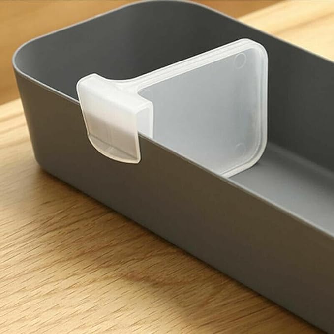 Image of Fridge Divider Drawers Storage Partition Clips Storage Space Shelf Divider Clip Expandable Fridge Bottle, Food Packets Storage Organizer For Refrigerator - Whitecolor 4 pcs