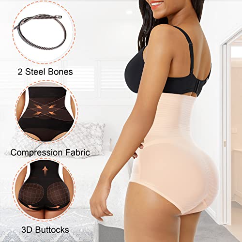 Image of Werena Tummy Control Shapewear Underwear for Women High Waisted Body Shaper Panties Shaping Briefs