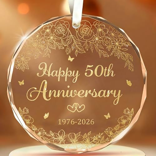 YIDAJI 50th Anniversary for Couple - Gift for 50th Wedding Anniversary 2026 - Golden Anniversary -...