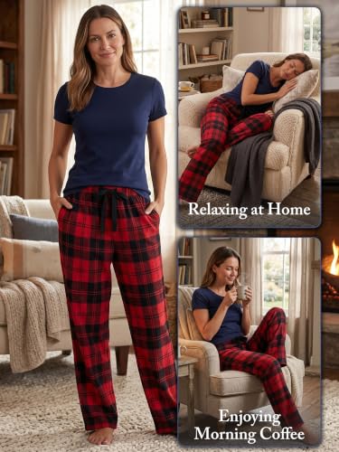 Image of Ashford & Brooks Women's Super Soft Flannel Plaid Pajama Sleep Pants