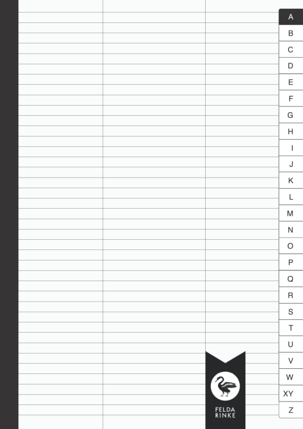 Vocabulary Journal A-Z Large A4 3 Column: 100 Pages - 50 Sheets | Medium Ruled with 3 Columns | With Alphabetical Index