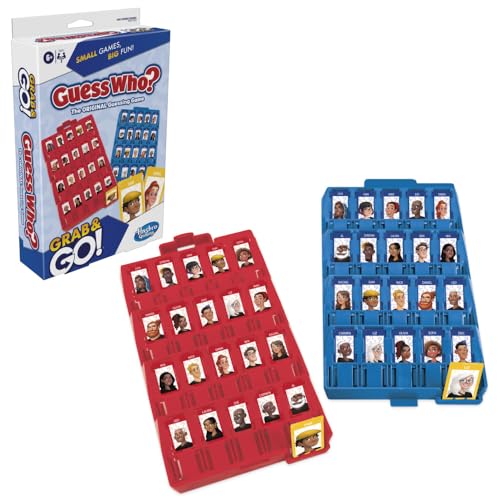 Guess Who? Grab and Go Game, Original Guessing Game for Kids, Portable Game for 2 Players, Travel Game for Kids